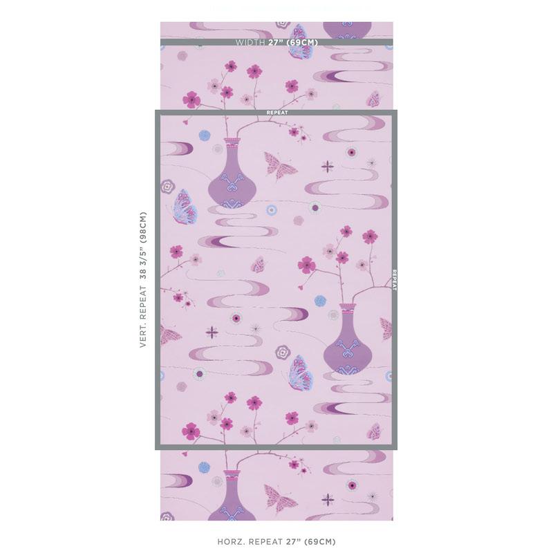 Schumacher Fantasia Peony Pink Wallpaper