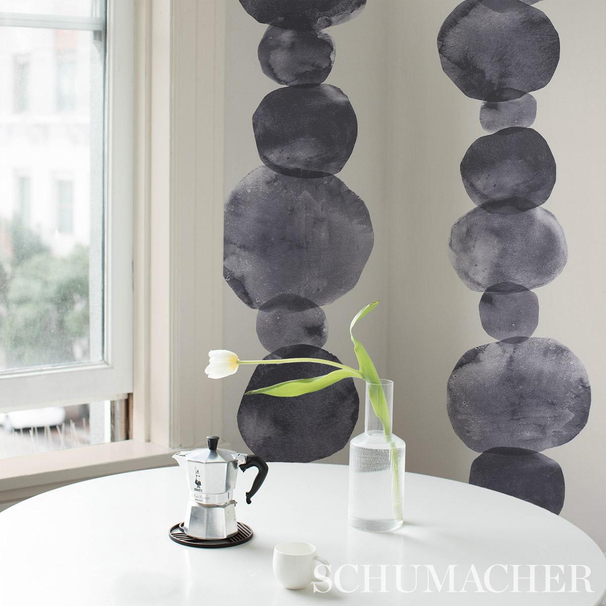 Schumacher Hyperion Off Black Wallpaper