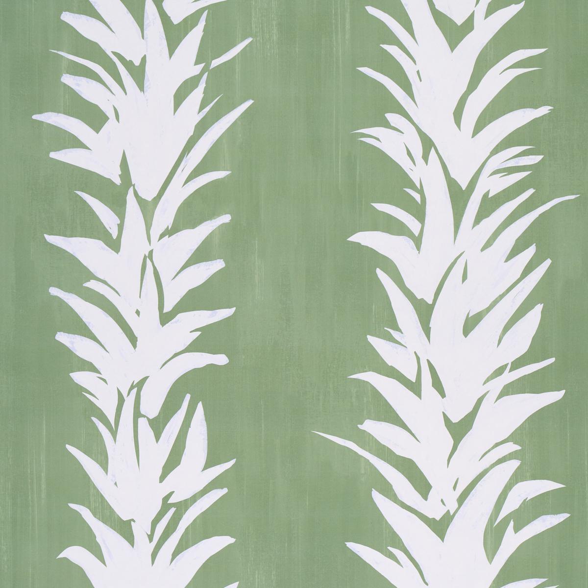 Schumacher Backdrop X Schumacher White Lotus Soft Green Wallpaper