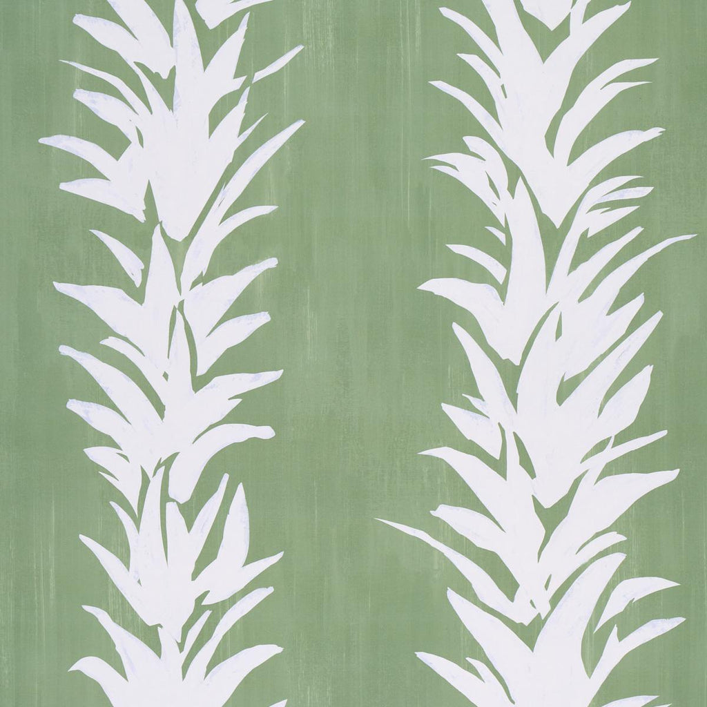 Schumacher White Lotus Soft Green Wallpaper