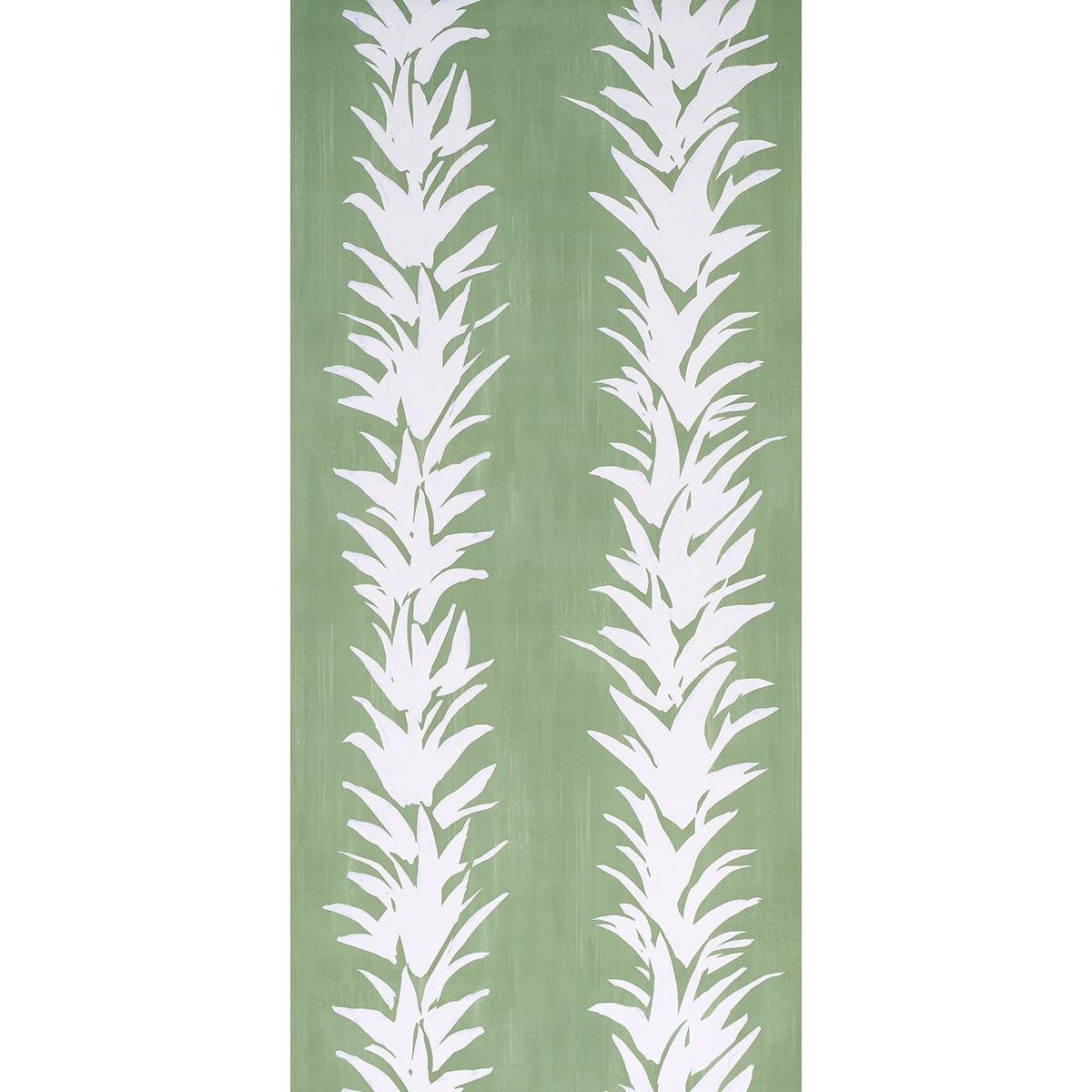 Schumacher Backdrop X Schumacher White Lotus Soft Green Wallpaper