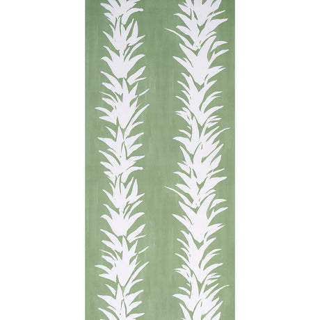 Schumacher Backdrop X Schumacher White Lotus Soft Green Wallpaper