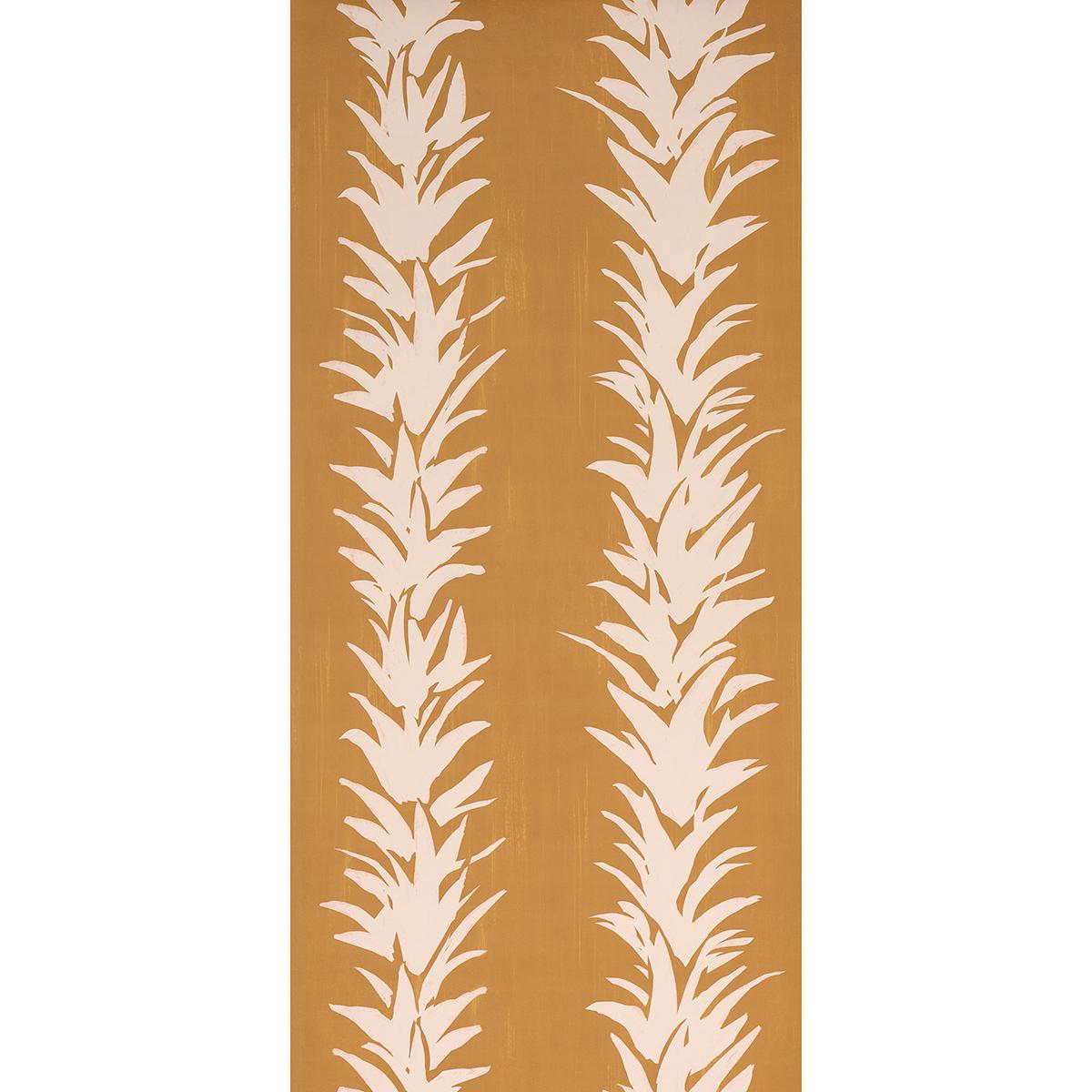 Schumacher Backdrop X Schumacher White Lotus Deep Yellow Wallpaper