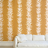 Schumacher Backdrop X Schumacher White Lotus Deep Yellow Wallpaper