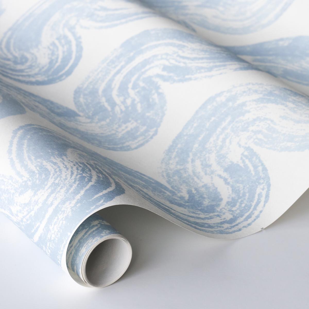 Schumacher Backdrop X Schumacher 1975 Soft Blue Wallpaper