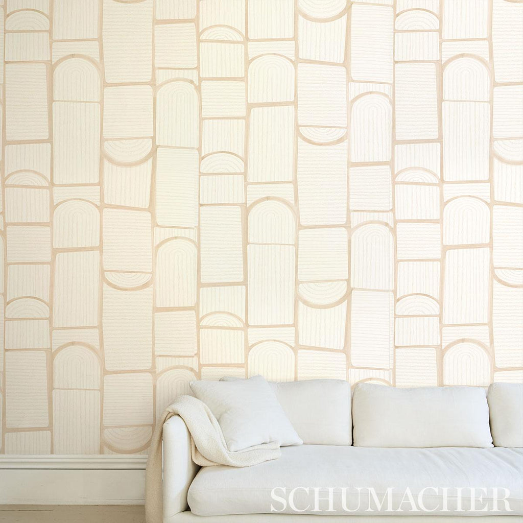 Schumacher Bloomsbury Warm White Wallpaper