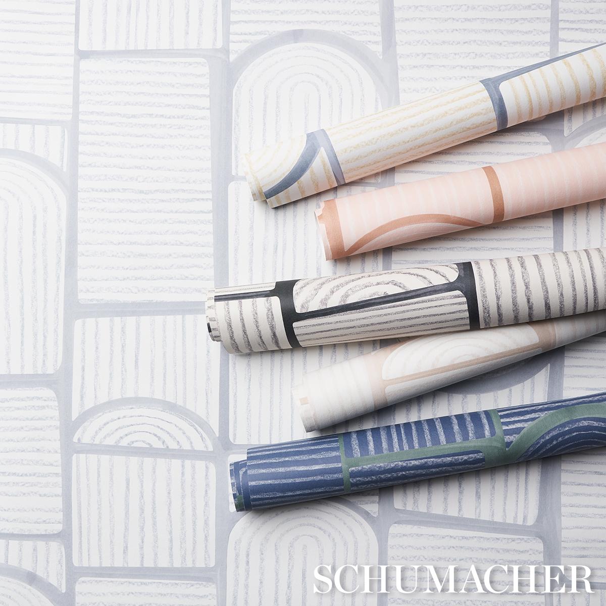 Schumacher Backdrop X Schumacher Bloomsbury Deep Navy Wallpaper