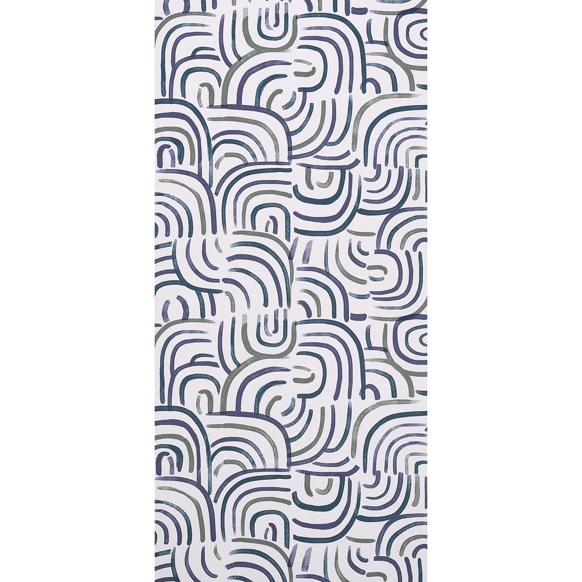 Schumacher Backdrop X Schumacher New Beat Blue & Green Wallpaper