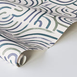 Schumacher Backdrop X Schumacher New Beat Blue & Green Wallpaper