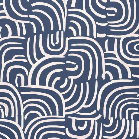 Schumacher Backdrop X Schumacher New Beat Dark Blue Wallpaper