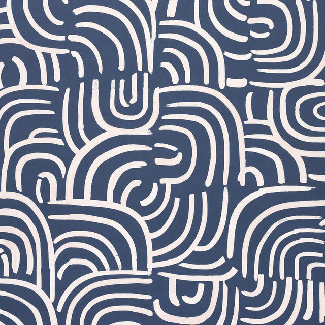 Schumacher Backdrop X Schumacher New Beat Dark Blue Wallpaper