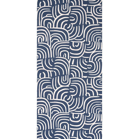 Schumacher Backdrop X Schumacher New Beat Dark Blue Wallpaper