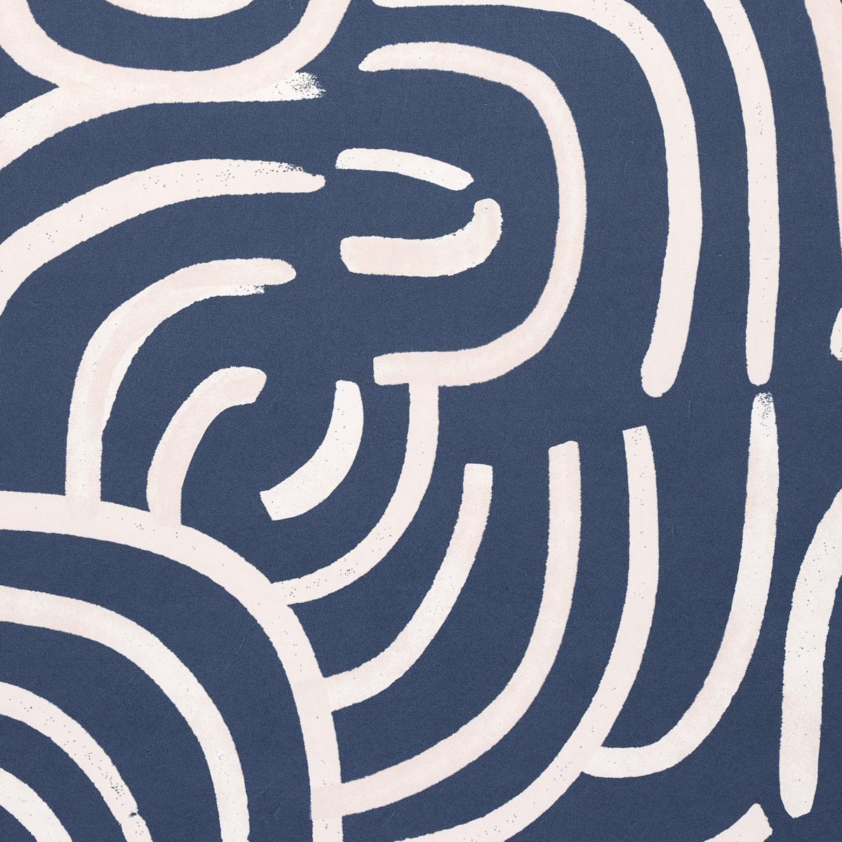 Schumacher Backdrop X Schumacher New Beat Dark Blue Wallpaper