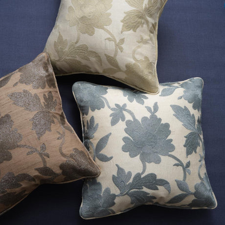 Schumacher Moon Garden Embroidery Blue Fabric