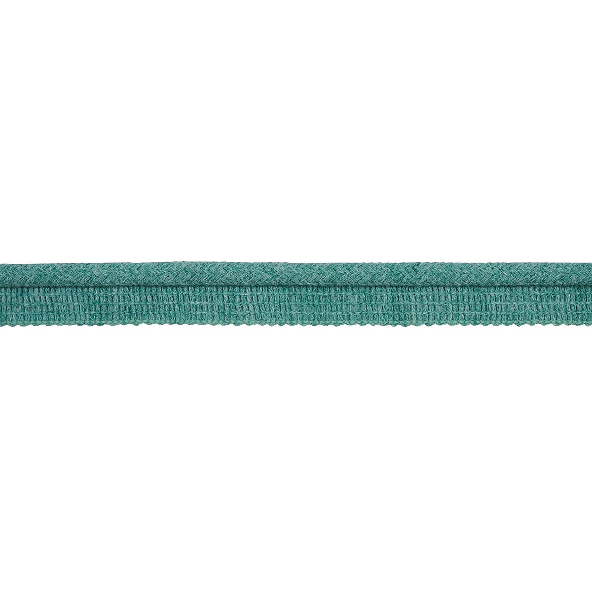 Schumacher Eubie Lip Cord Indoor/Outdoor Aqua Trim