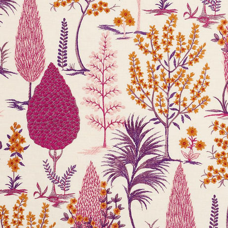 Schumacher Pandora Embroidery Aubergine Fabric