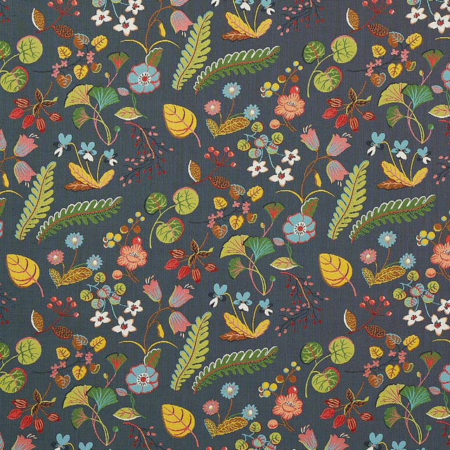 Schumacher Botanica Indoor/Outdoor Charcoal Fabric