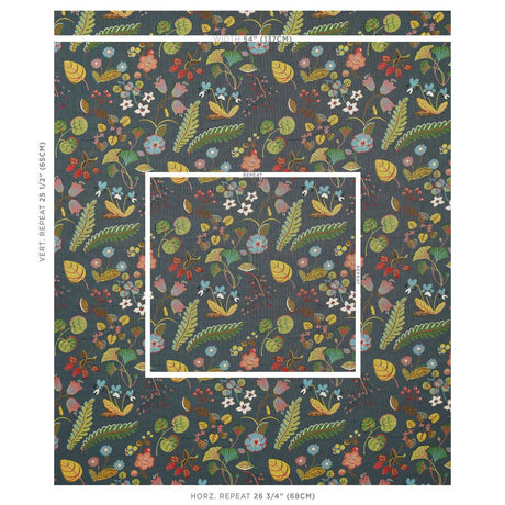 Schumacher Botanica Indoor/Outdoor Charcoal Fabric