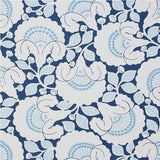 Schumacher Jackie Appliqu Embroidery Blue Fabric