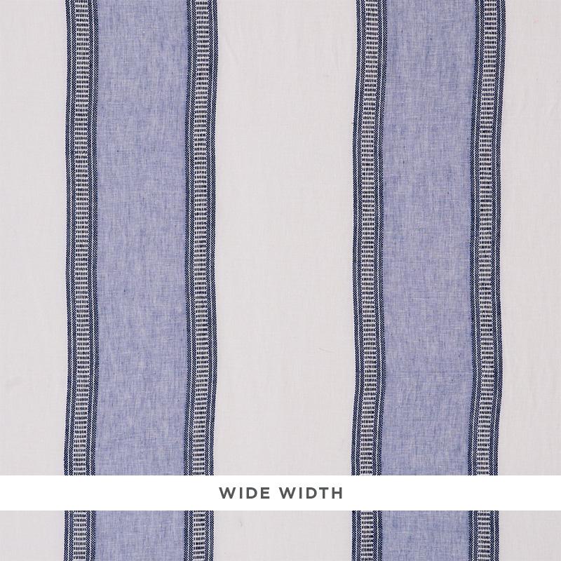 Schumacher Senita Stripe Sheer Blue Fabric
