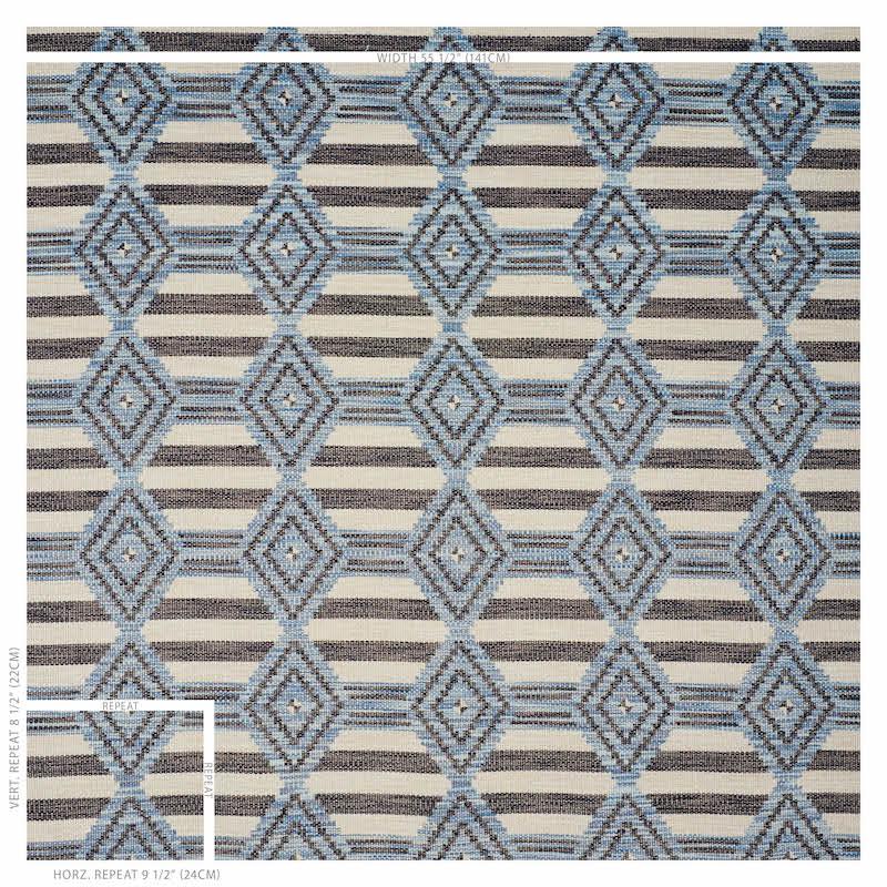 Schumacher Manta Performance Blue Fabric