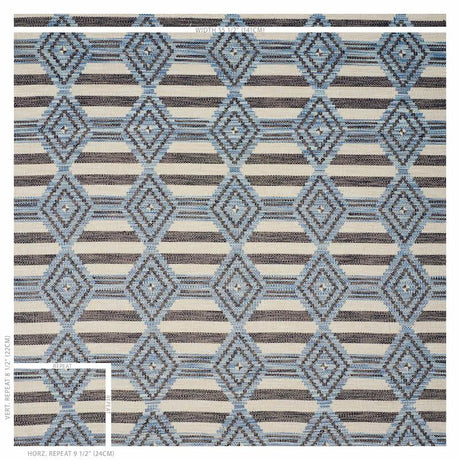 Schumacher Manta Performance Blue Fabric