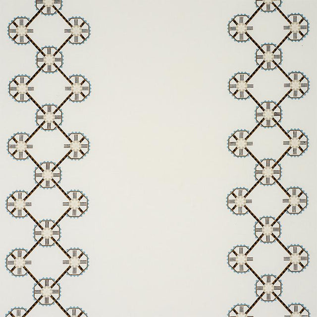 Schumacher Chamizal Embroidery Neutral & Sky Fabric