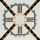 Schumacher Chamizal Embroidery Neutral & Sky Fabric