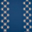 Schumacher Chamizal Embroidery Blue & Red Fabric