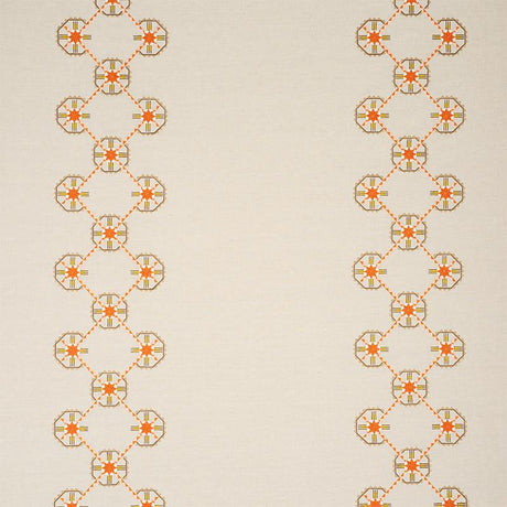 Schumacher Chamizal Embroidery Orange & Pink Fabric