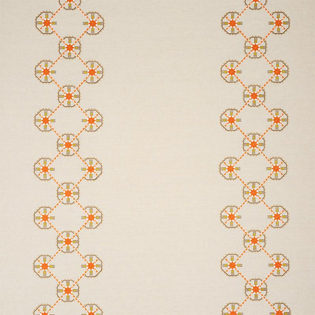 Schumacher Chamizal Embroidery Orange & Pink Fabric