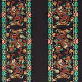 Schumacher Lotan Dragon Embroidery Black Fabric