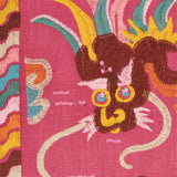 Schumacher Lotan Dragon Embroidery Pink Fabric