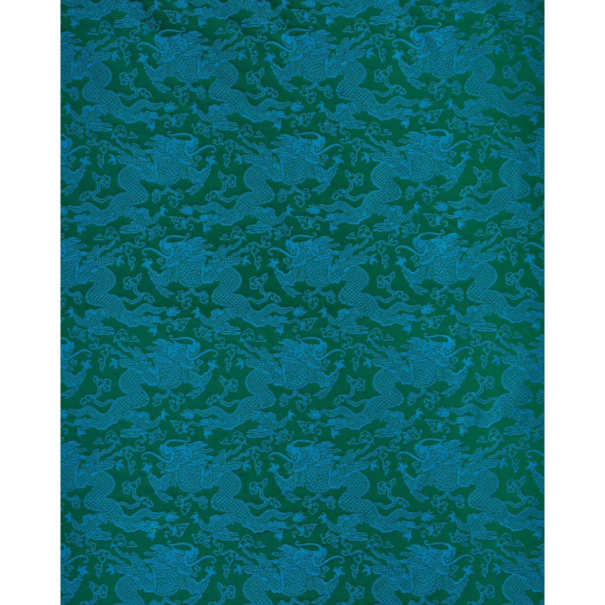 Schumacher Ruan Dragon Damask Emerald Fabric