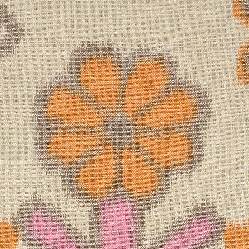 Schumacher Chuska Warp Print Pink & Orange Fabric
