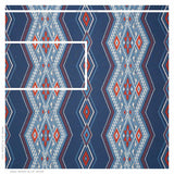 Schumacher Bayeta Embroidery Blue & Red Fabric