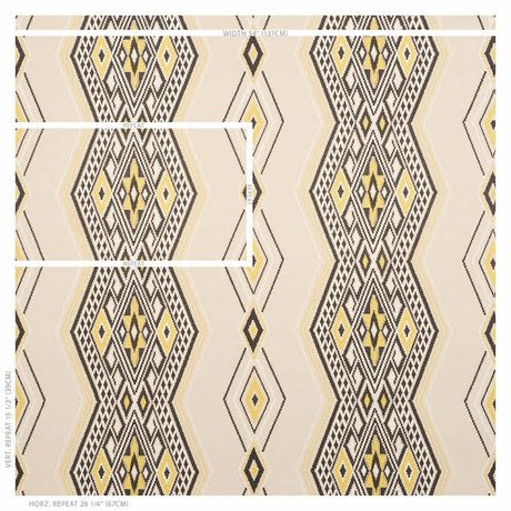Schumacher Bayeta Embroidery Yellow & Neutral Fabric
