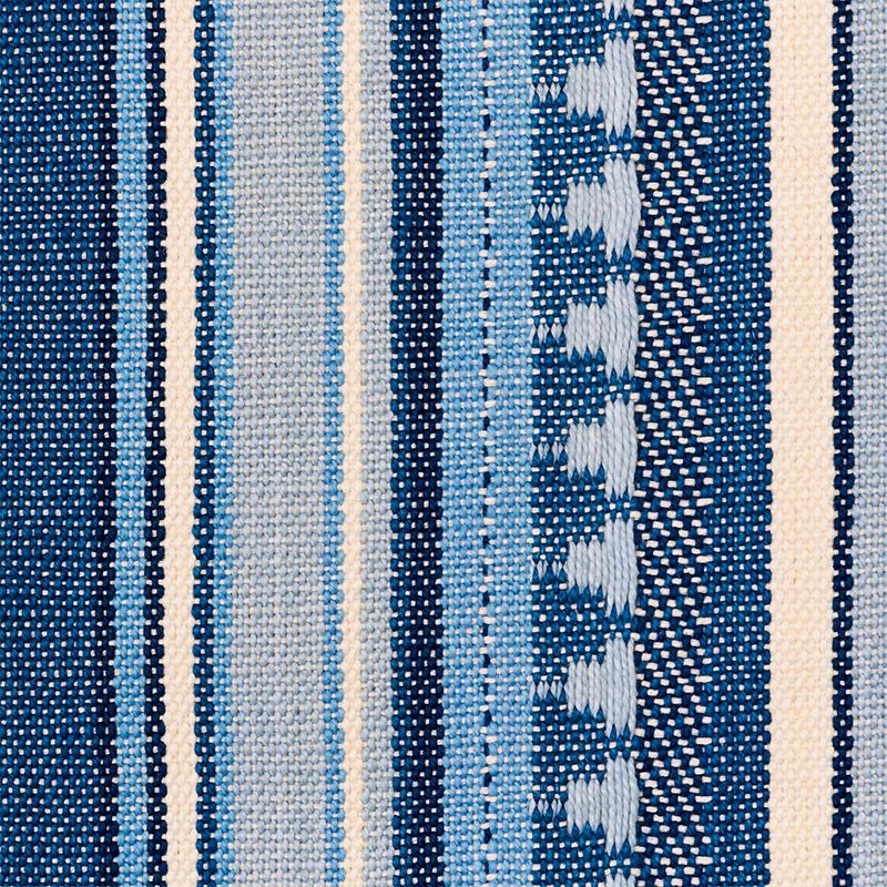 Schumacher Zuni Stripe Blue Fabric