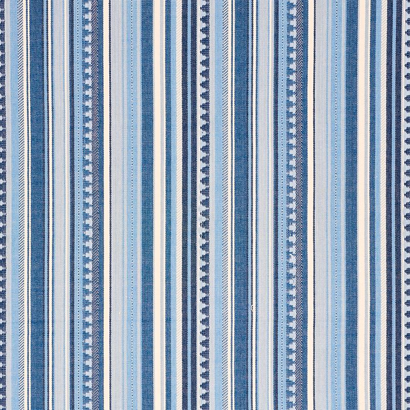 Schumacher Zuni Stripe Blue Fabric