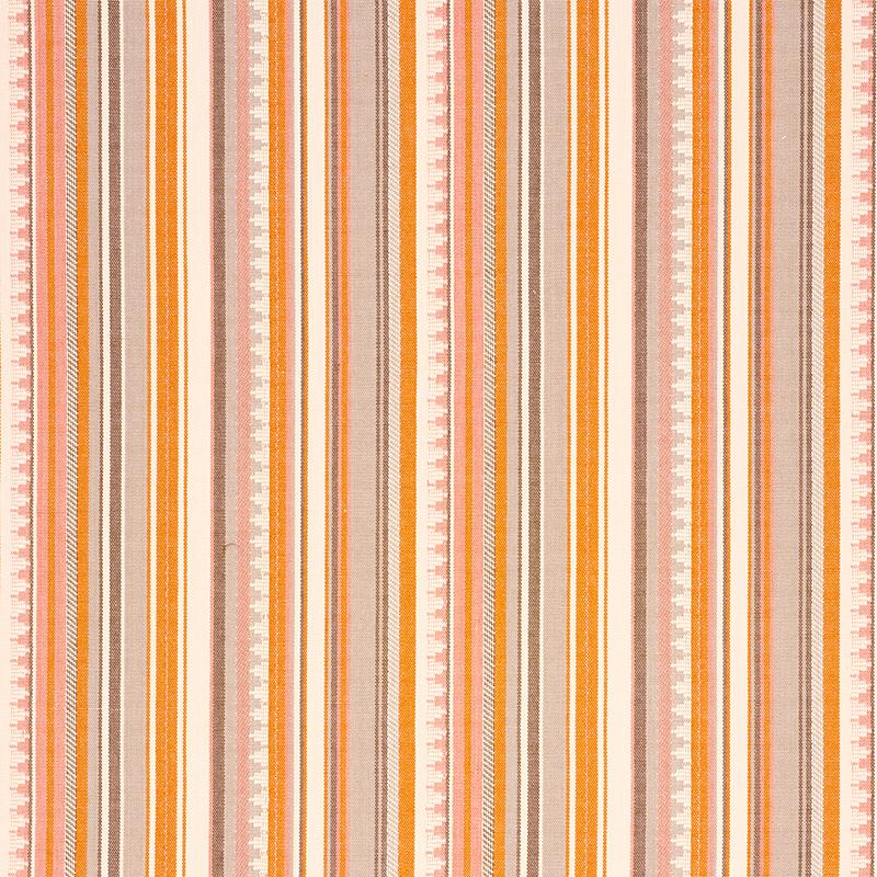 Schumacher Zuni Stripe Orange & Pink Fabric