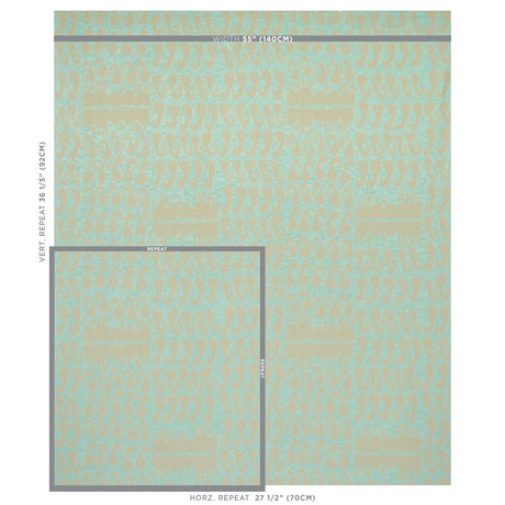 Schumacher Nallamala Fabric Ocean Fabric