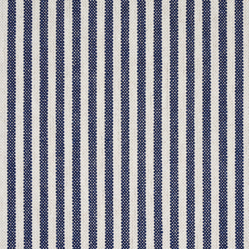 Schumacher Lilly Linen Stripe Navy & Ivory Fabric