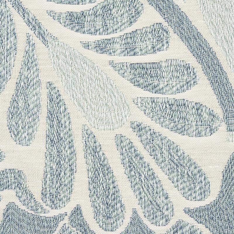 Schumacher Orley Jaquard Blue On Light Blue Fabric