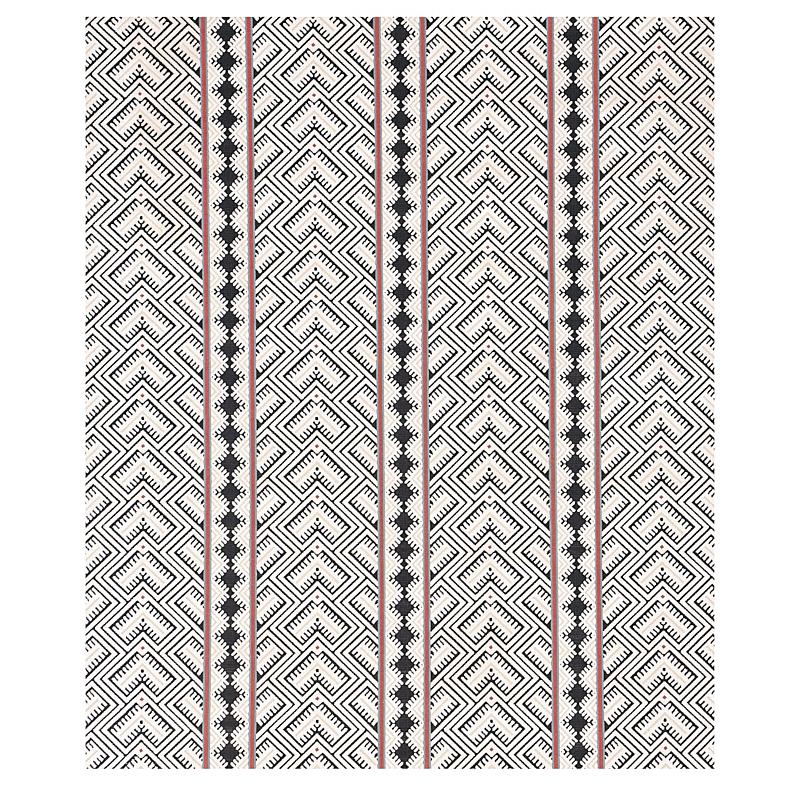 Schumacher Parvin Velvet Black And Ivory Fabric
