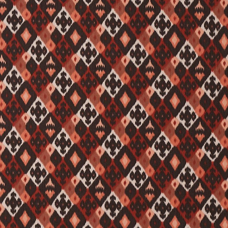 Schumacher Sasha Diamond Ikat Terracotta Fabric