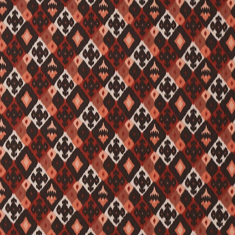 Schumacher Sasha Diamond Ikat Terracotta Fabric