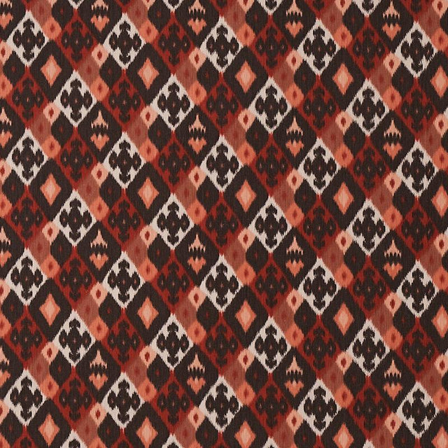 Schumacher Sasha Diamond Ikat Terracotta Fabric