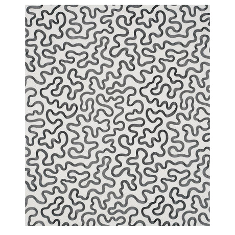 Schumacher Riley Embroidery Black On Ivory Fabric