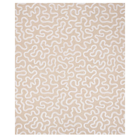 Schumacher Riley Embroidery Ivory On Natural Fabric