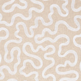 Schumacher Riley Embroidery Ivory On Natural Fabric